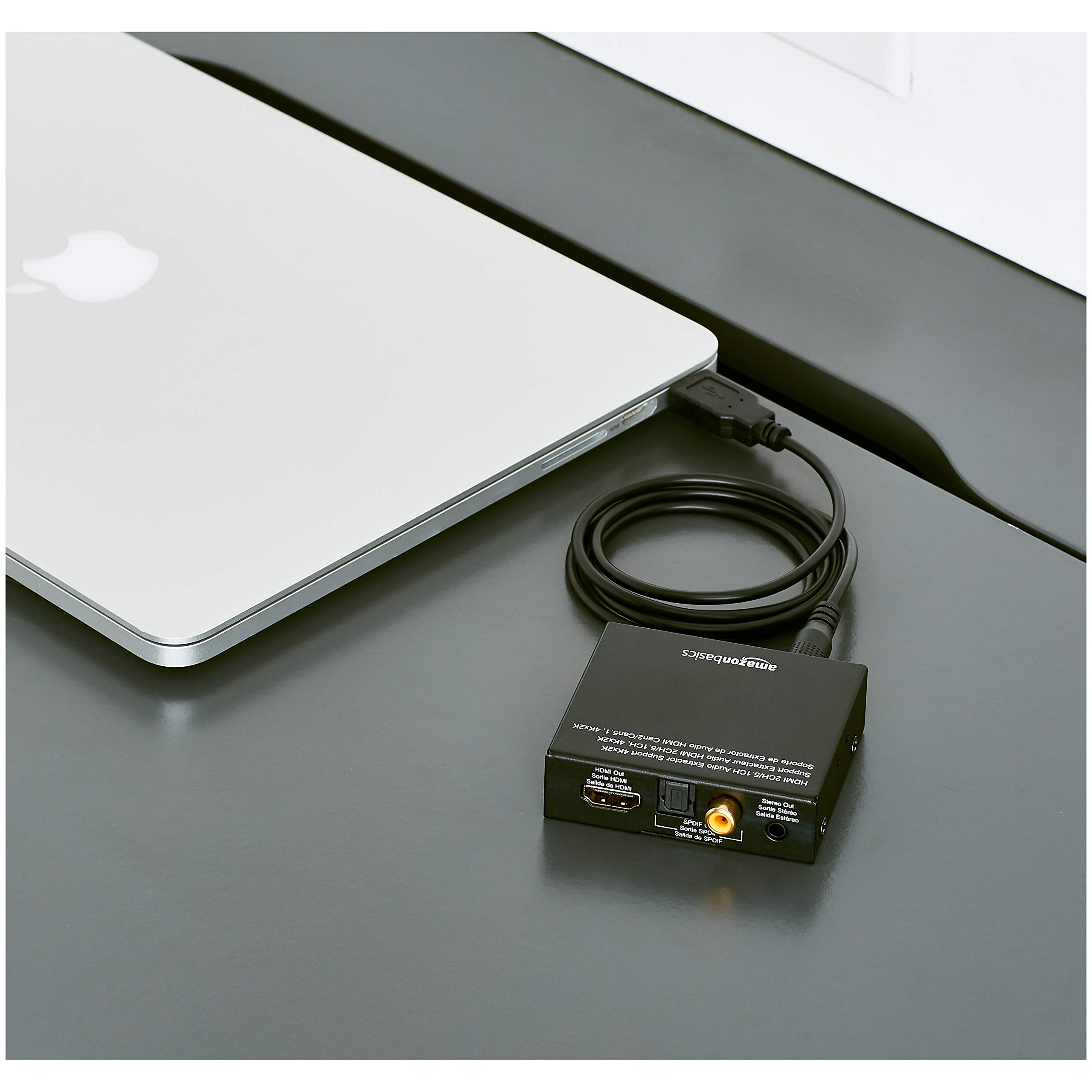 Amazon Basics 4K HDMI to HDMI and Audio Extractor Converter for Apple TV, Fire TV, Blue-Ray Players, Black