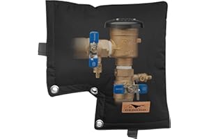 DEMEDO Backflow Cover, Backflow Preventers Protection, Pressure Vacuum Breaker Cover for Winter, Insulated Cover Pouch for Irrigation Backflow Valve, Sprinkler Valves Cover in Snow or Sun Exposure – Black