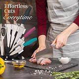 Nuovva 8-Piece Kitchen Knife Set with Spinning Block Colorful Stainless Steel view 8