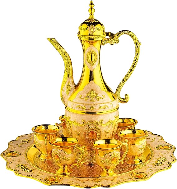 Vintage Turkish Coffee Pot Set for 6 including Tray