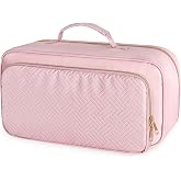 Fasrom Travel Makeup Bag for Women, Large Capacity Cosmetic Organizer Case | Makeup Storage Bag with Handle, Portable Pouch for Travel Essentials, Stores Cosmetics, Toiletries and Accessories