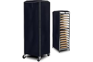 AERDUN Pan Bun Rack Cover,600D Waterproof and Dust Resistant Bun Rack Cover with Zipper Suitable for Commercial Bread Racks,Black. (23" W x 28" D x 64" H)