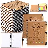 20 Sets Employee Appreciation Gifts Bulk – Inspirational Notebooks and Bamboo Pens Set, Motivational Spiral Notepads with Sticky Notes, Thank You Gifts for Coworker, Team, Teacher, Nurse & Volunteer