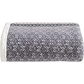 Eddie Bauer - Throw Blanket, Brushed Fleece & Plush Sherpa Bedding, Throw Blanket for Couch & Bed (Fair Isle Dark Steel, 50" x 70")