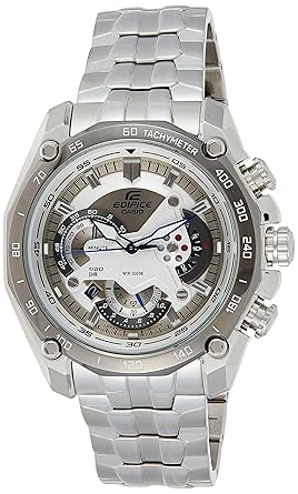 edifice white dial chronograph watch