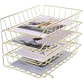 Smmer Stone Stackable Fle Tray, 4 Ter Paper Organzer Tray, Wre - View #9