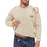 VOGSTART Men Sherpa-Lined Sweatshirt Thermal Winter Heavyweight Pullover(S-3XL)