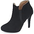 Bella Marie Kendall Women's Classic Chelsea style Round Toe Elastic Gore high heel Ankle Boots Booties