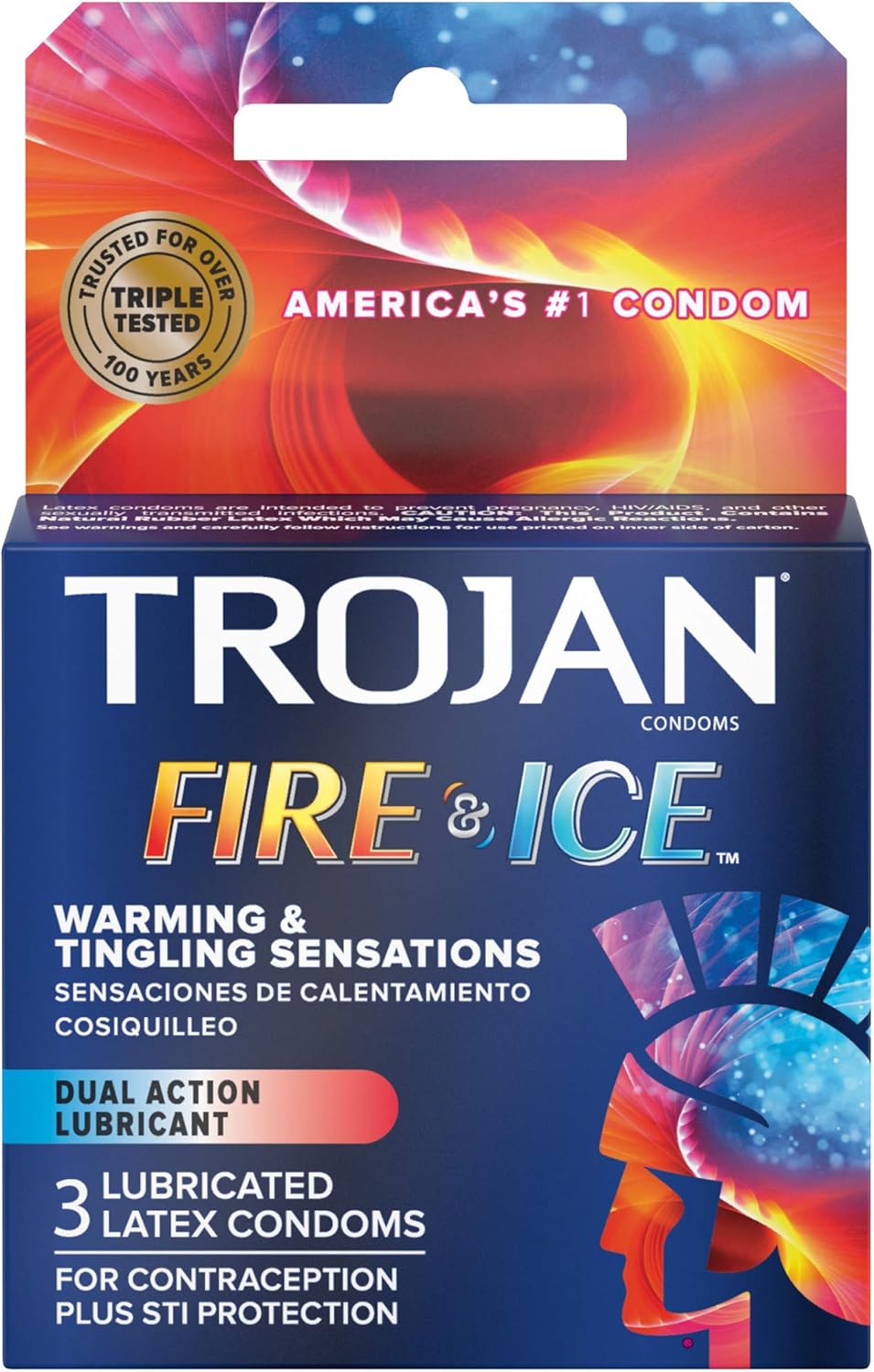 fire plus ice on Amazon Com Trojan Fire Ice Dual Action Condoms 3 Count Health Personal Care