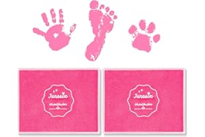 FOUNABOB 2PCS Ink Pad for Baby Hand and Footprint, Pink