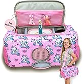 AMAZYA Toniebox 2 Carrying Case – Waterproof Protective Travel Case Fits Tonies Box 2 Starter Set, Holds 30+ Tonies Figures, Charger & Headphones, Cute Pink Unicorn, Tonie 2 Case Gift for Kids