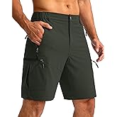 Pudolla Men's Hiking Cargo Shorts 9"/7"/11" Lightweight Outdoor Shorts for Men Trip Golf Camping Casual with 5 Zipper Pockets