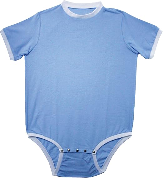 Cuddlz Baby Blue Adult Short Wincyette Onesie ABDL Bodysuit Romper