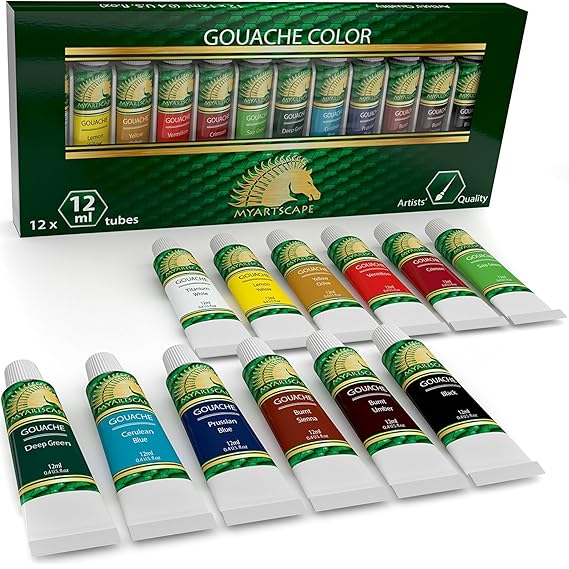 Amazon.de Gouache Paint Set 12 x 12 ml Tuben Künstler Qualität Art