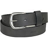 Boston Leather Men's Big & Tall Oil Tanned Pull Up Leather Removable Buckle Belt, 60, Black