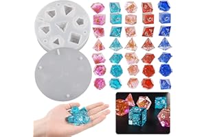 Dice Mold With 7 Cavities for Resin Casting, Candle Making, Home Decor, and 3D Animal Clay Molding - Silicone