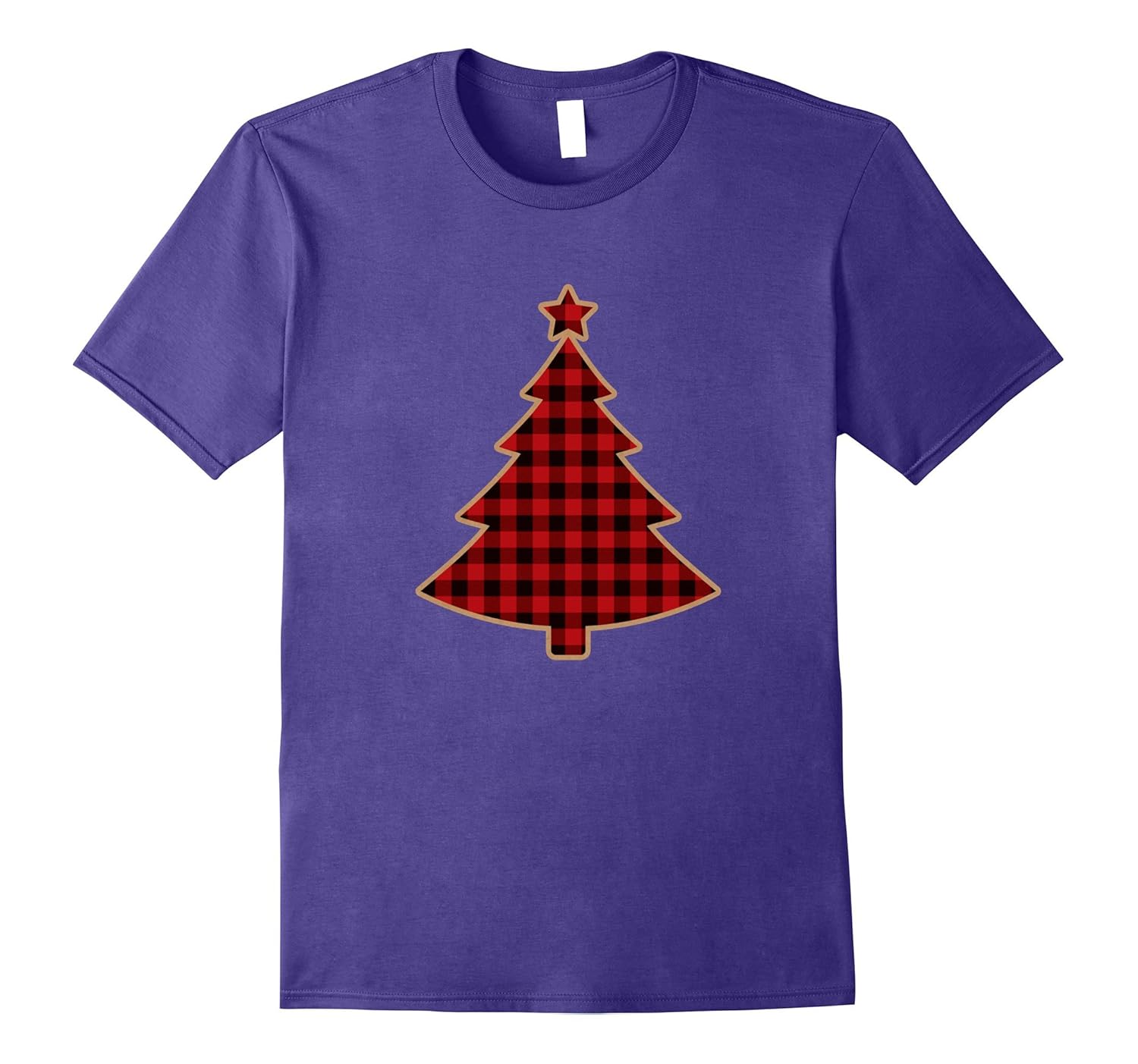 Plaid Christmas Tree T-Shirt Christmas Gift Idea-ANZ