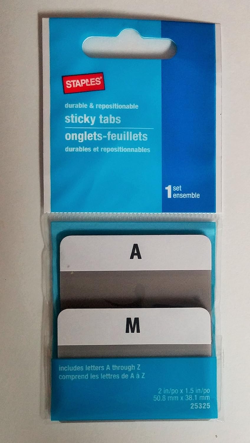 Durable Sticky Tabs Letters A to Z Office Products