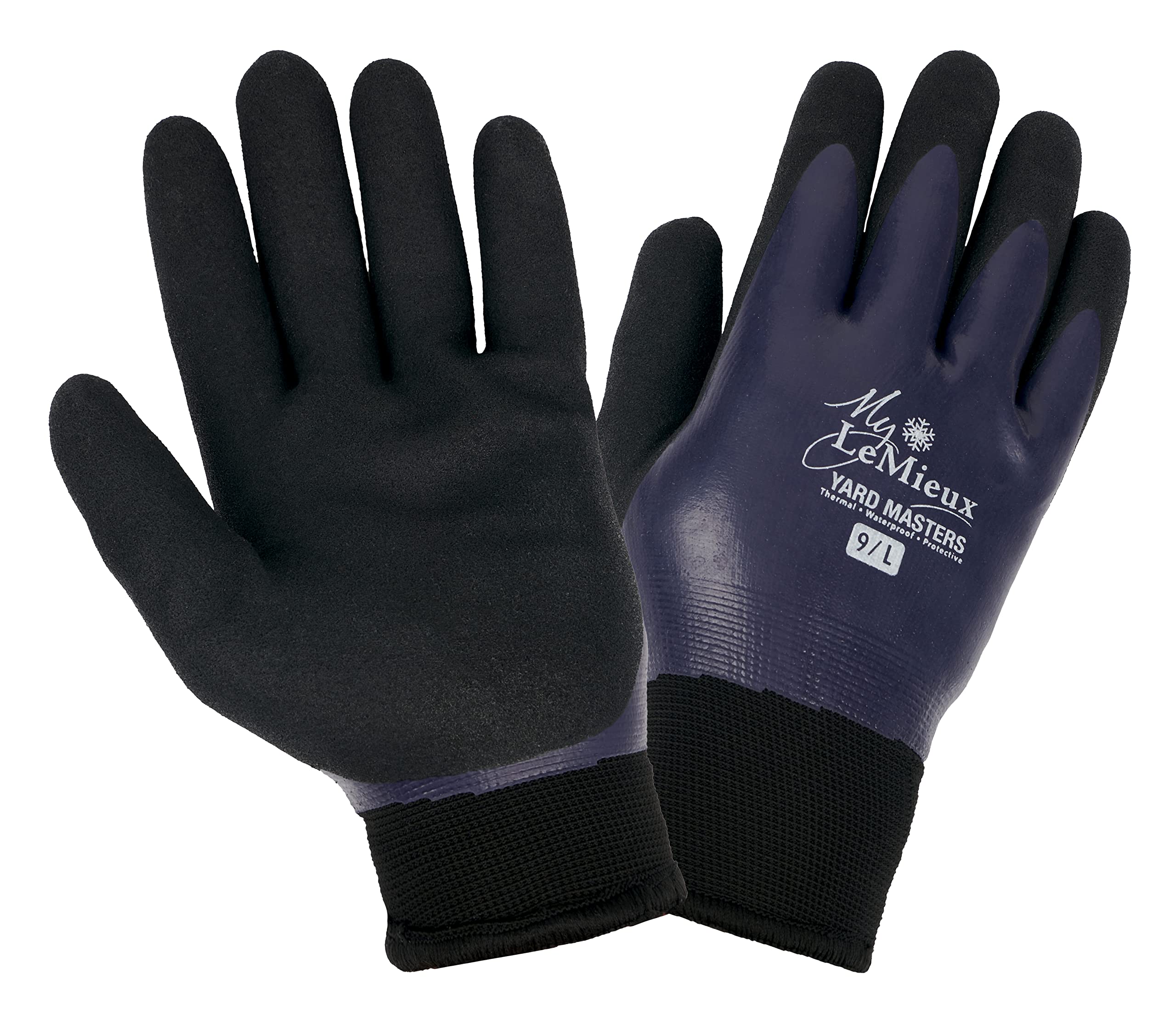 LeMieux Yardmaster Thermal Work Gloves in Navy - Rider Accessory for Cold Weather - Thick and Waterproof with Soft Warm Fleece Inner Lining - X-Large
