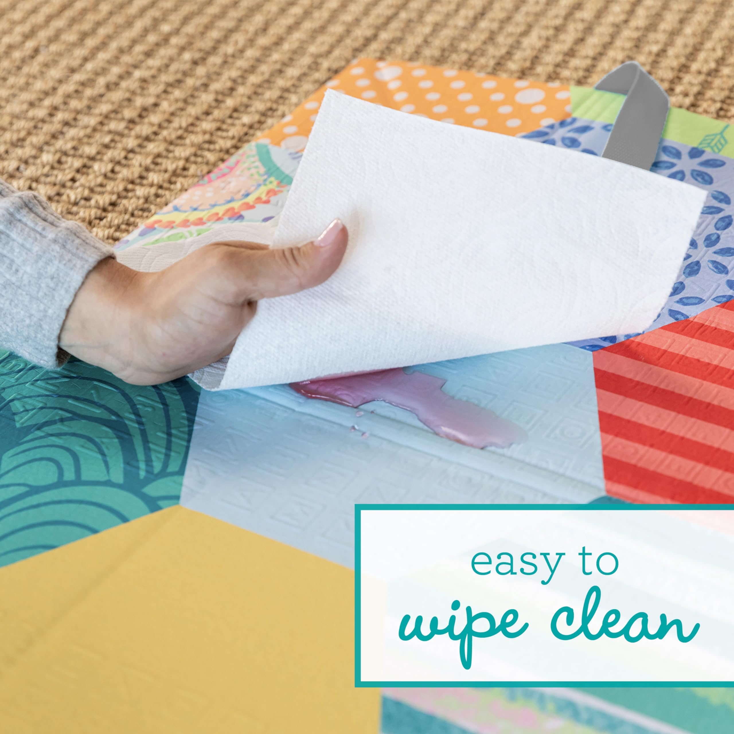 Infantino Foldable Soft Foam Play Mat, Baby Play Mat for Tummy Time & Floor Play, Lightweight, Easy to Store, Wipeable, Multicolor