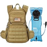 CVLIFE Tactical Hydration Backpack with 3L TPU Water Bladder, 22L Hiking Backpack for Men Women, Heavy Duty Molle Water Backpack with Multiple Compartments for Cycling Running Hunting Camping