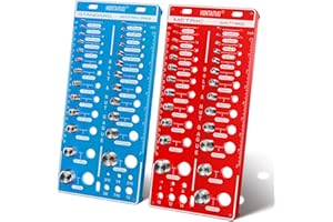 HONTAITUO 62 Nut and Bolt Thread Checker Standard and Metric,Bolt Size and Thread Gauge with 25 Standard & 25 Metric Bolt & 12 Drill Bit Gauge,Bolt Size Finder Bolt and Nut Identifier Gauge