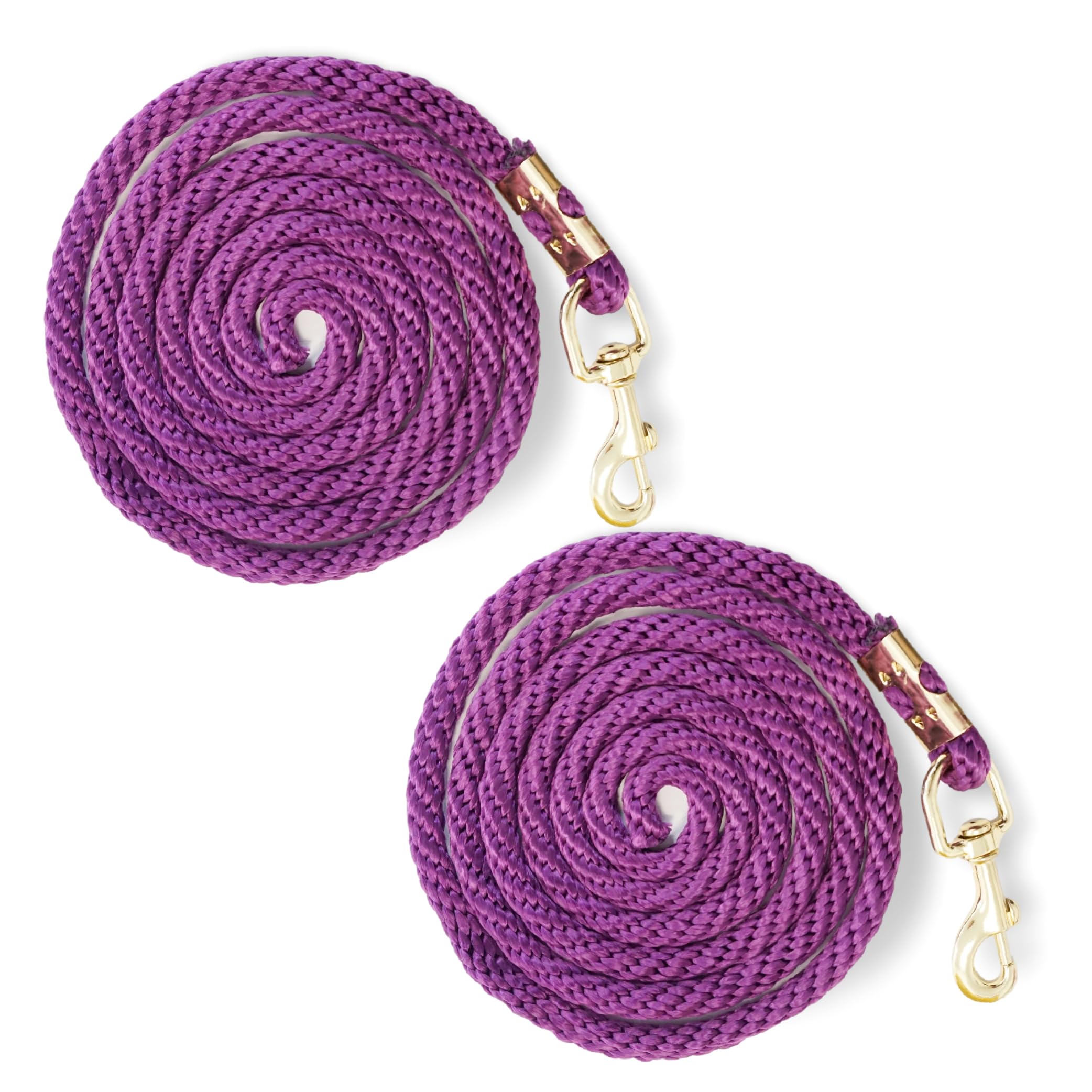 Lead Rope for Horses, Tie Rope in Various Stylish Designs, Lead Rope, Pony, Donkey, Goat (2 x Purple)