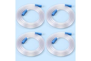 Geiserailie 4 pcs 84" Long Suction Collection Tubing for Yankauer Handle, Adult Saliva, Phlegm Suction Machines, Oral Aspiration Devices, and Compatible with purewick Female External Catheter System