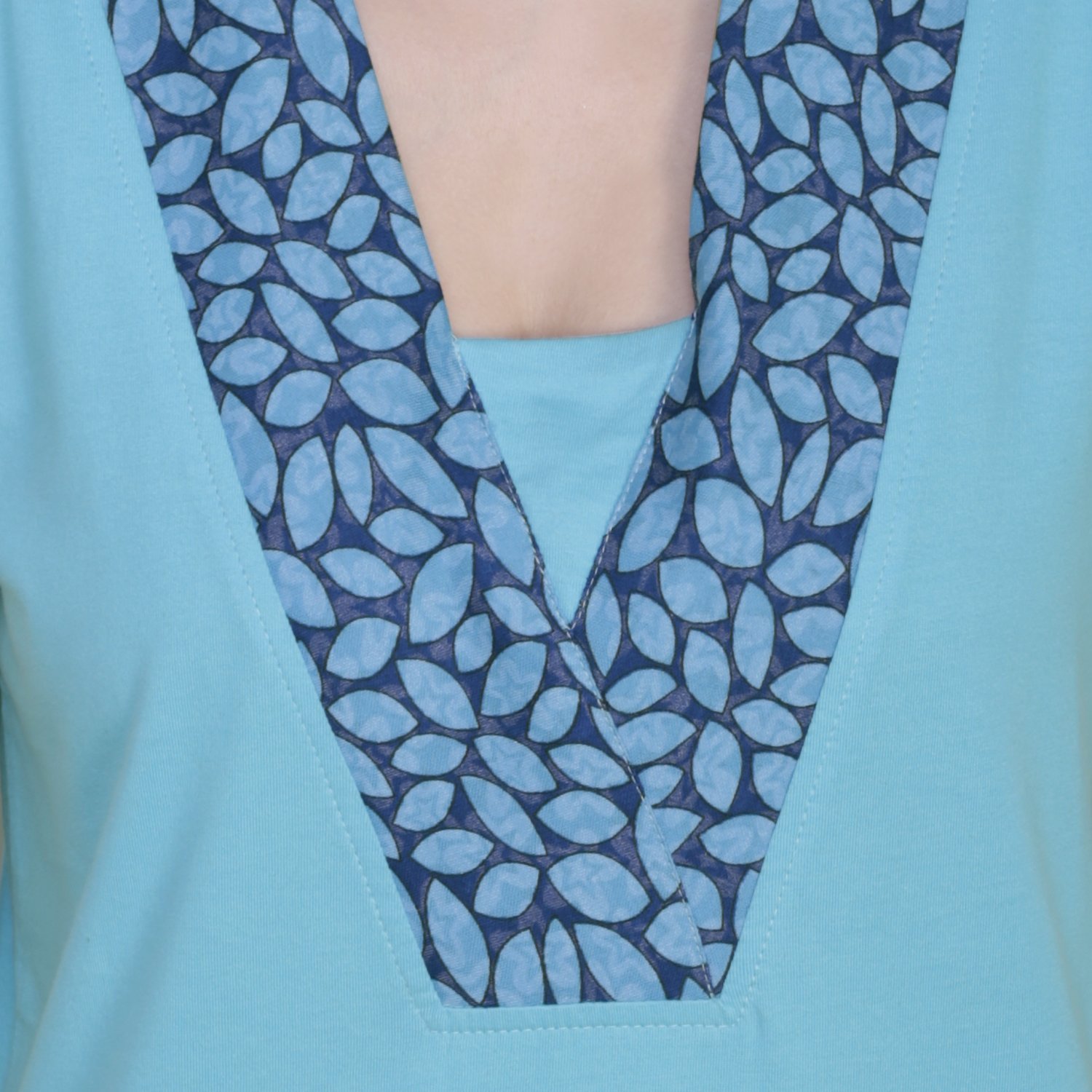 claura blue cotton leaf print lower and top