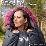 Trail Outdoor Leisure Trail Envelope Sleeping Bag Snug Hood 3 Season 1.3kg view 5