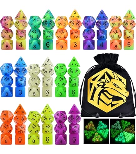 HS Dice Pearl Polyhedral Dice Sets For D&D, RPG - 5 Sets (35 Pieces) With D20, D12, D10, D%, D8, D6, D4 - View #6