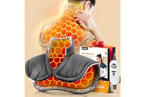 Lenmen Graphene-Infused 1Min Fast Heating Pad, Deeper Pain Relief Weighted Heating Pads for Neck and Shoulders and Back, Heated Wrap with 6 Heat Options 4 Auto Timer, Gifts for Men Women Mom Christmas