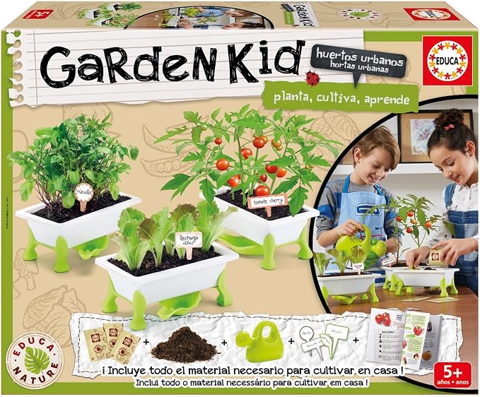 Educa Borrás- Garden Kid Tomate, Lechuga y Rúcula, 2 x 100 Piezas ...