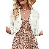 JOKELAMB Women's Bolero Shrug Cropped Cardigan Knit Sweaters Open Front Casual Elegant Jacket for Dresses