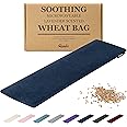 Qomfor Microwave Heating Pad - Large Microwavable Wheat Bag Heat Pack for Neck and Shoulders, Pain Relief, Back Pain, Arthritis, Period Cramps - Reusable Lavender Heating Pad (Dark Blue)