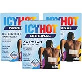 Icy Hot Medicated Patch XL, Extra Strength Pain Relief Patch, 3-Count | Worn up to 8 hours, for back and large areas, mess free, easy to apply, help muscle pain, arthritis pain, sprains, bruises