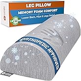 5 STARS UNITED Knee Pillow for Back Sleeping - Memory Foam Cushion - Under Leg Support for Sleeping on Back - Half Moon Bolst