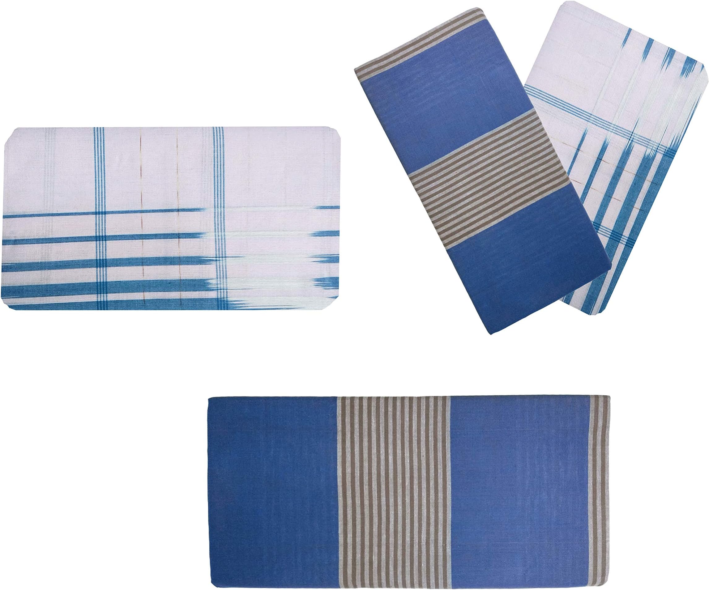 DGR Men's Cotton Casual Wear Lungi (Multicolour, 40 W x 50 L) - Pack of 2