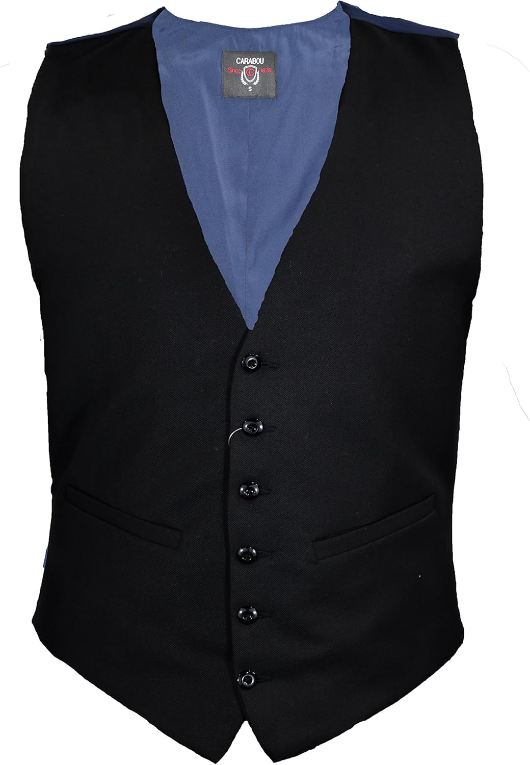 Carabou Mens Plain Black Formal Waistcoat Amazon.co.uk Clothing
