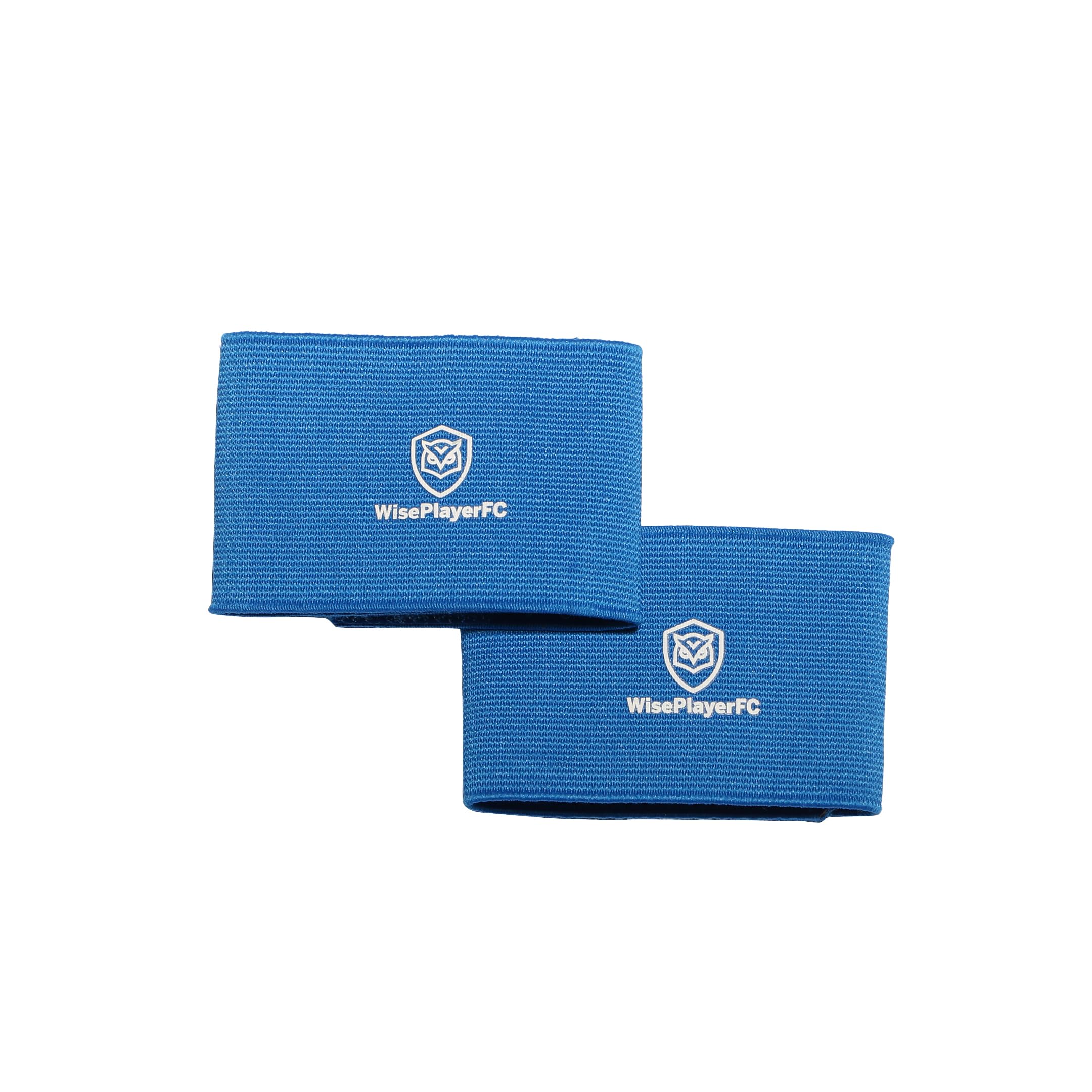 WISEPLAYERFC Guard Stay- 2 Elastic Bands to Hold Football Shin Guards for Men, Women & Children (Blue)