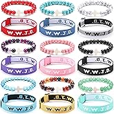 Huquary 18 Pcs WWJD Braided Christian Cross Bracelets Beaded Stretch WWJD Adjustable Jesus Bracelets Wristbands for Women Men What Would Jesus Do Religious Rope Jewelry Faith Pendant Gift