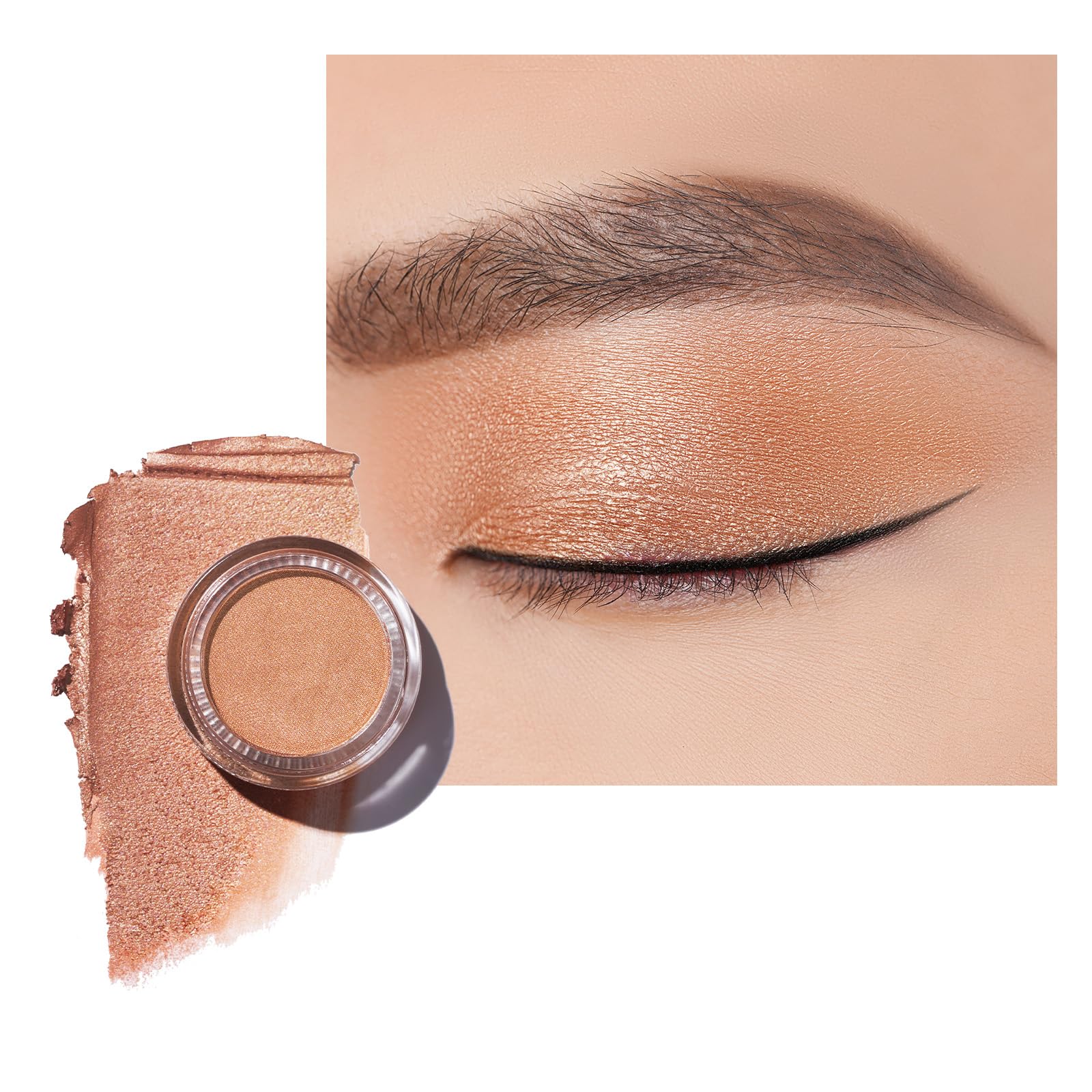 Oulac Shimmer Eyeshadow Pearl Finish| Peach Highly Pigmented Eyeshadow| Waterproof & Long-Lasting| Longwear Blendable Shimmer Eyemake-up | Vegan | 06g (P02) Regal — image 1