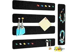 HenPisen Felt Pin Board Bar Strips Bulletin Board Cork Board for Bedrooms Offices Home Wall Decoration, Black Self-Adhesive Bulletin Board Strips with 35 Push Pins for Paste Notes, Photos, Schedules