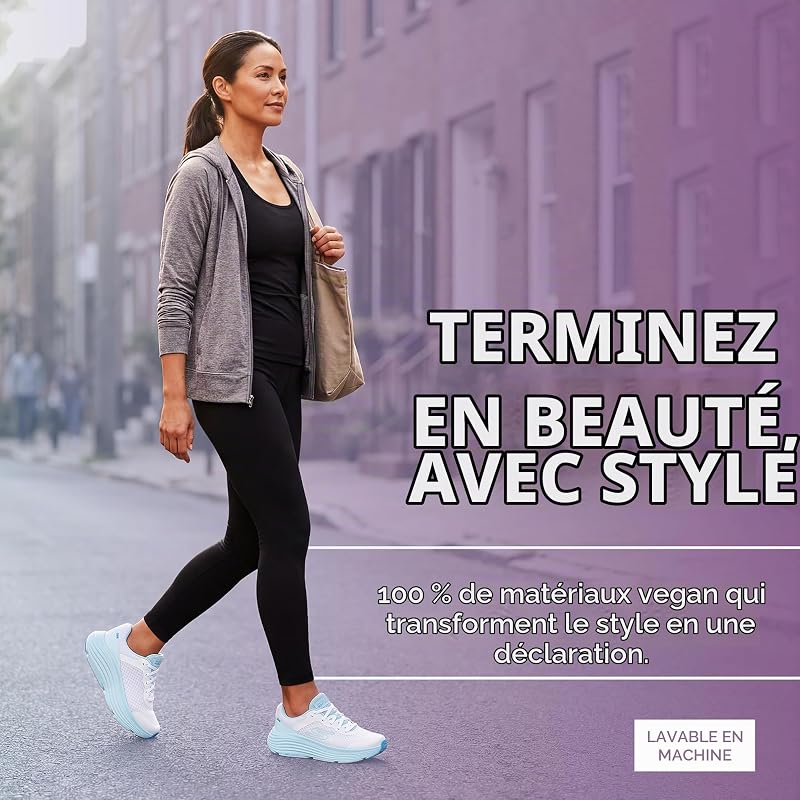 Baskets Max Cushioning Endeavour CANOVA pour Femme, Bordure synthétique Blanche Bleu Clair, 38 EU