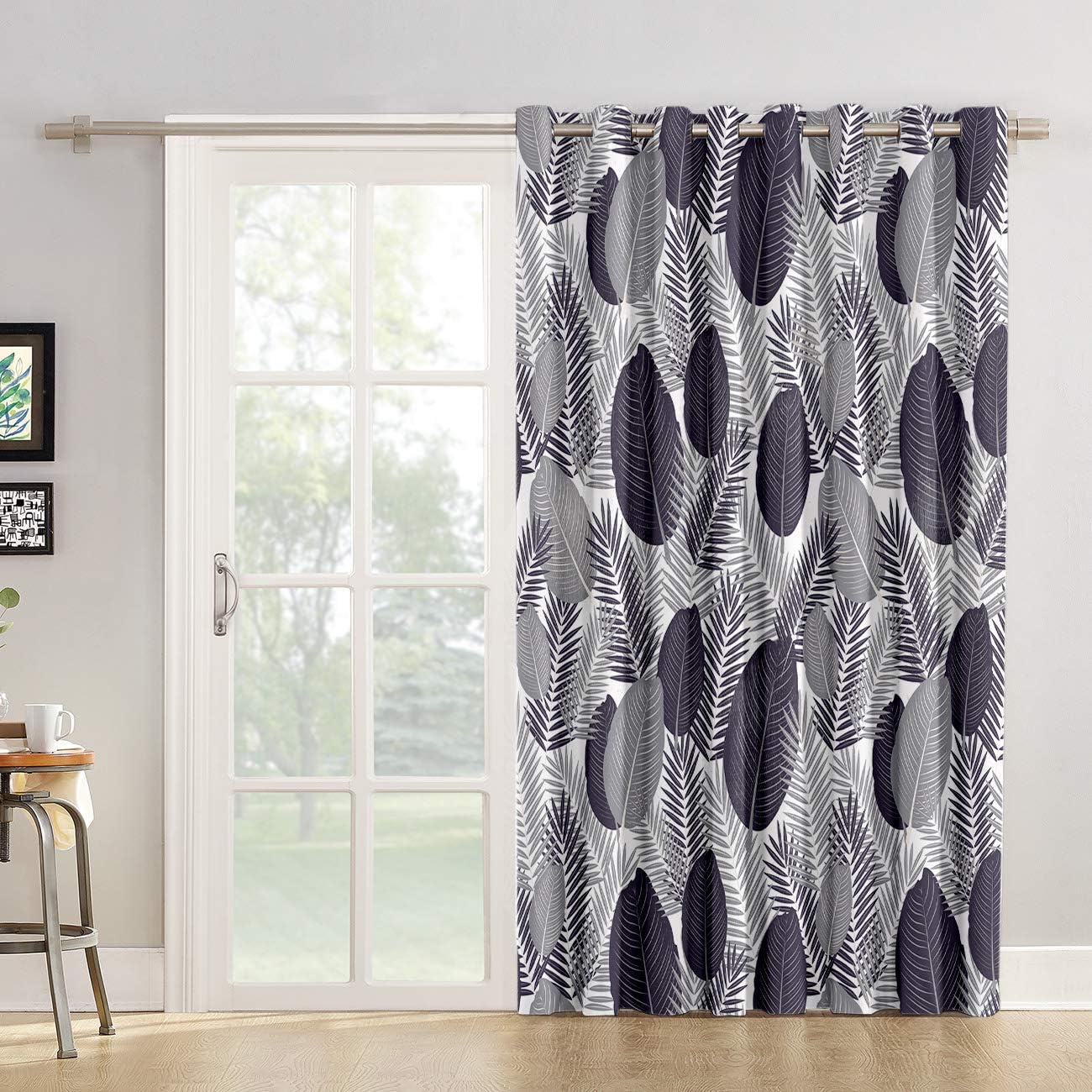 Room Darkening Tropical Window Curtains, Nordic Style Plant Pattern Thermal