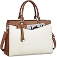 RAINSMORE Laptop Bag for Women 15.6 Inch PU Leather Laptop Tote Professional Business Office Work Bag Waterproof Briefcase Computer Tote Bag Large Lightweight Handbag Shoulder Bag