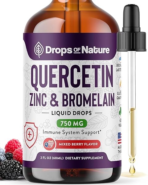 QUERCETIN WITH BROMELAIN & ZINC (5MG) LIQUID DROPS...