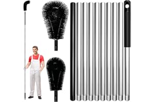 13 FT Gutter Cleaning Tool, Roof Gutter Brush, Clear Leaves from Roof Gutters Without a Ladder, Includes 2 Cleaning Brushes &