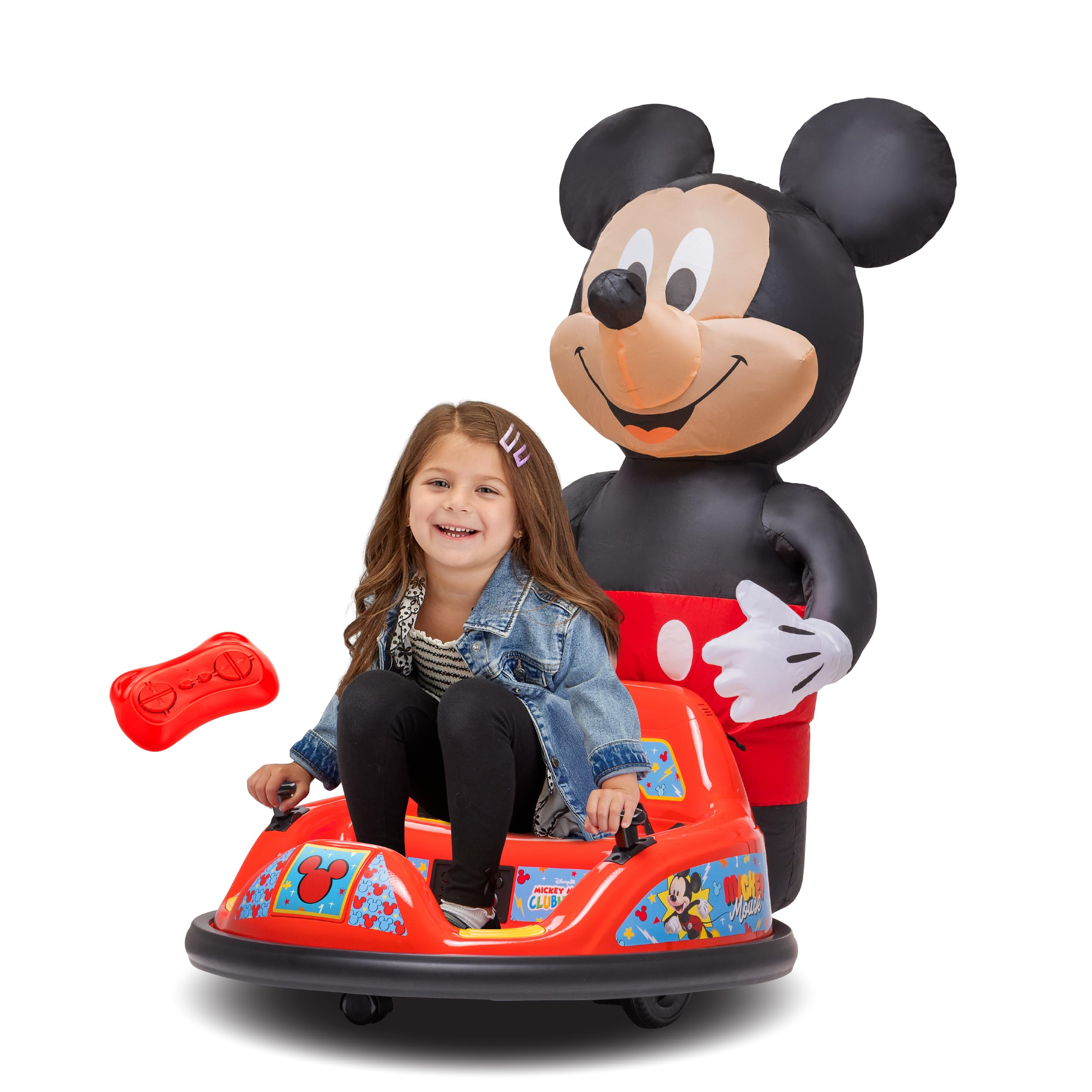Photo 1 of ***MISSING REMOTE -SELLING AS IS*** ImaginAir 6V Mickey Mouse Toys Toddler Bumper Car - Ride On Toddler Toy, Kids Electric Bumper Car, Auto-Inflated, , LED Light, 360° Spins, 1 MPH, Max Weight 66lbs, Age 1.5-4yrs