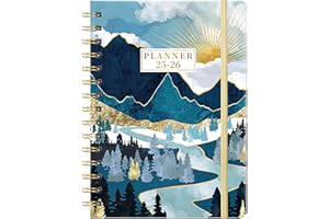TERSUS 2025-2026 Planner - JUL 2025 - JUN 2026, Academic Planner 2025-2026 with Tabs, 2025-2026 Weekly Monthly Planner, 6.3" x 8.4", Back Pocket, Hardcover